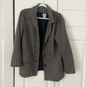 Vintage Gap Women’s Houndstooth Blazer Size Medium Brown black gray Preppy Fall